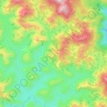 Kahololoの地形図、標高、地勢