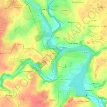Monsの地形図、標高、地勢