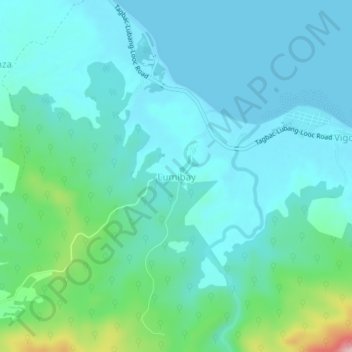 Lumibayの地形図、標高、地勢
