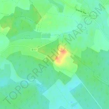 Hautimontの地形図、標高、地勢