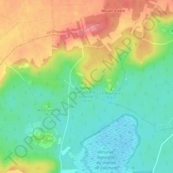 Dame Jouanneの地形図、標高、地勢