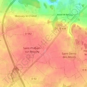 La Mare Ibertの地形図、標高、地勢