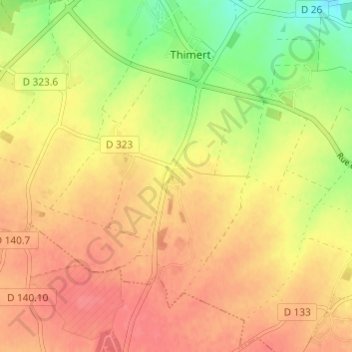 Le Petit Hancheの地形図、標高、地勢