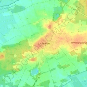 Schneerenの地形図、標高、地勢