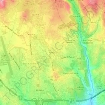 Abóbodaの地形図、標高、地勢