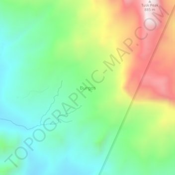 Burgosの地形図、標高、地勢