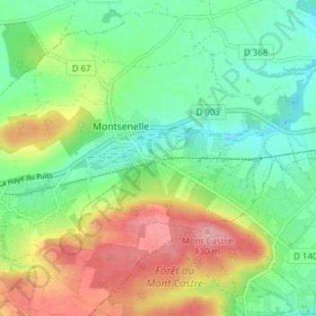 La Gareの地形図、標高、地勢