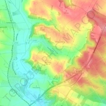 Riedenthalの地形図、標高、地勢