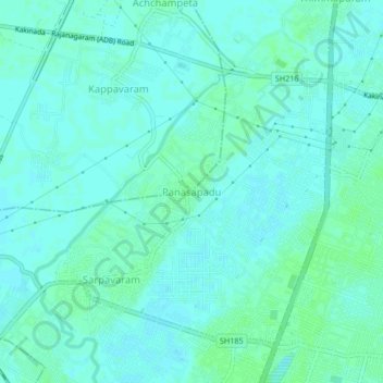 Panasapaduの地形図、標高、地勢