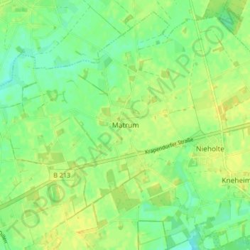 Matrumの地形図、標高、地勢