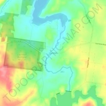 Lauristonの地形図、標高、地勢