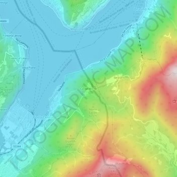 Ca del Monteの地形図、標高、地勢