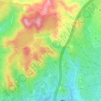 Los Ruicesの地形図、標高、地勢