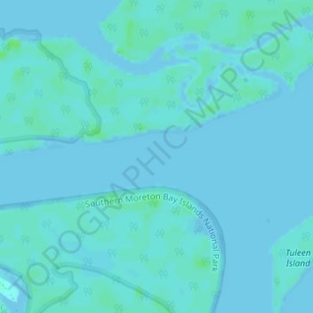 Southern Moreton Bay Islandsの地形図、標高、地勢