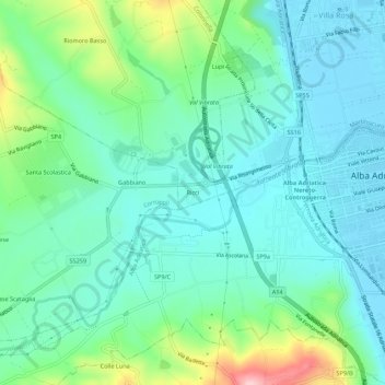 Ricciの地形図、標高、地勢