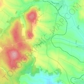 Karnabrunnの地形図、標高、地勢