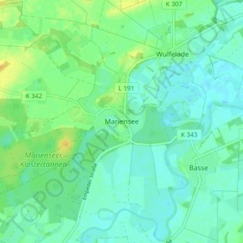 Marienseeの地形図、標高、地勢