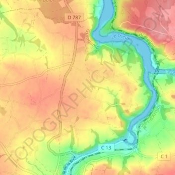 Saint-Quayの地形図、標高、地勢