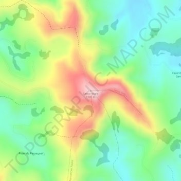 Serra Negraの地形図、標高、地勢