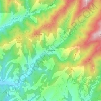 Vallurbanaの地形図、標高、地勢