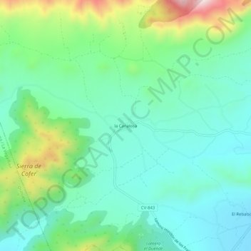 la Canalosaの地形図、標高、地勢