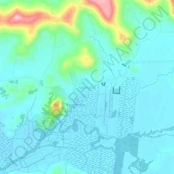 Monjoloの地形図、標高、地勢