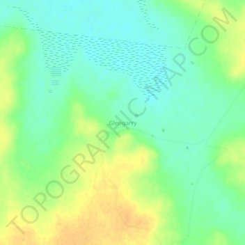Glengarryの地形図、標高、地勢