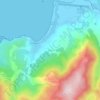 Fossaの地形図、標高、地勢