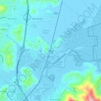Gallinasの地形図、標高、地勢
