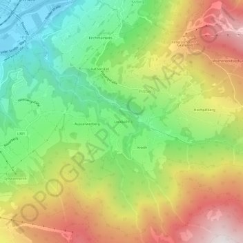 Leckbichlの地形図、標高、地勢