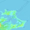 The Settlementの地形図、標高、地勢