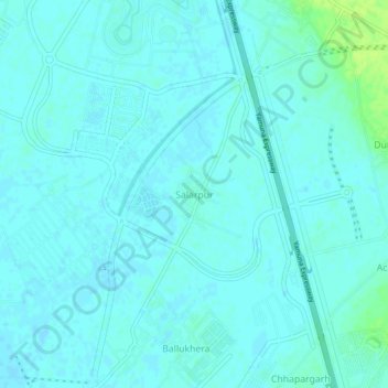 Salarpurの地形図、標高、地勢