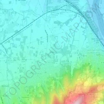Chalayの地形図、標高、地勢