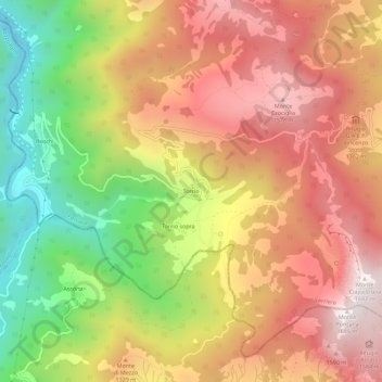 Torrioの地形図、標高、地勢