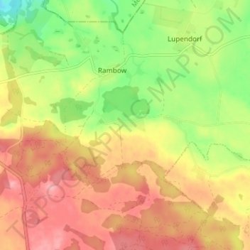 Ulrichshusenの地形図、標高、地勢