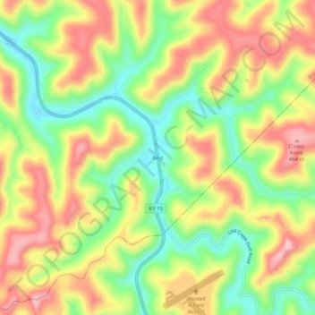 Nedの地形図、標高、地勢