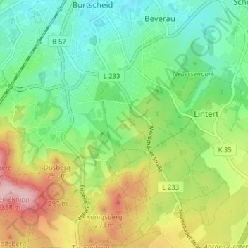 Hohenwaldhausenの地形図、標高、地勢
