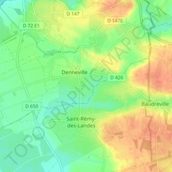 Les Grosの地形図、標高、地勢
