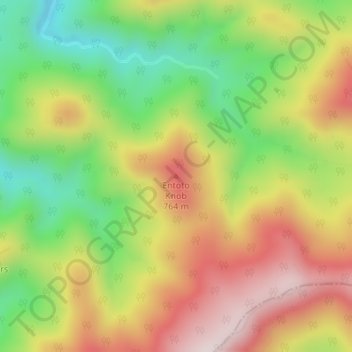 Entoto Knobの地形図、標高、地勢