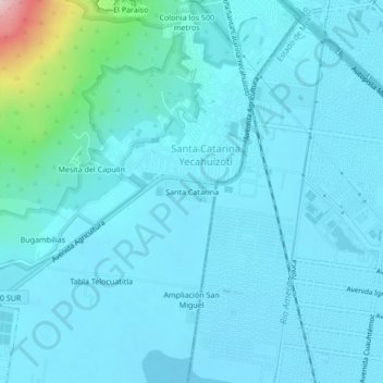 Santa Catarinaの地形図、標高、地勢
