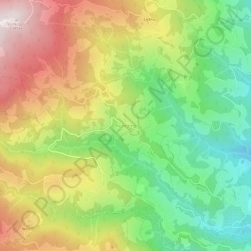 Aichbergの地形図、標高、地勢