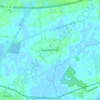 Deternerleheの地形図、標高、地勢