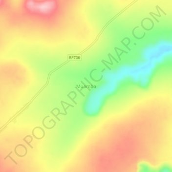 Muambaの地形図、標高、地勢