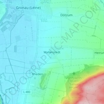 Wallenstedtの地形図、標高、地勢