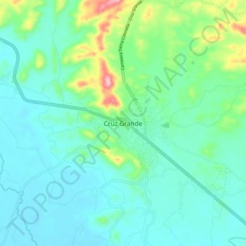 Cruz Grandeの地形図、標高、地勢