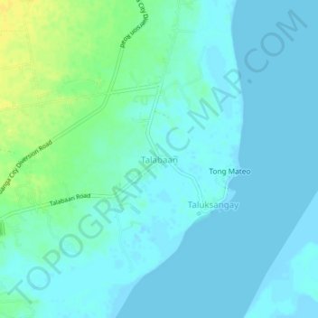 Talabaanの地形図、標高、地勢