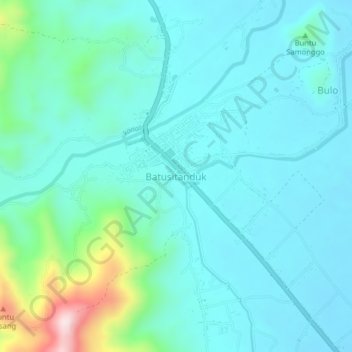 Batusitandukの地形図、標高、地勢