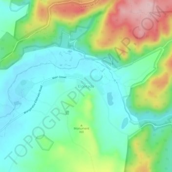 Eldoradoの地形図、標高、地勢