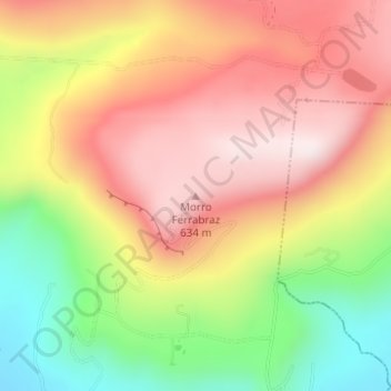 Morro Ferrabrazの地形図、標高、地勢