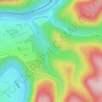 Pierre St Martinの地形図、標高、地勢
